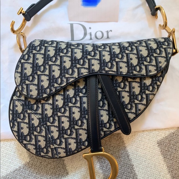 SOLD❤️Authentic💯 Dior Saddle Bag in blue medium - Picture 2 of 8